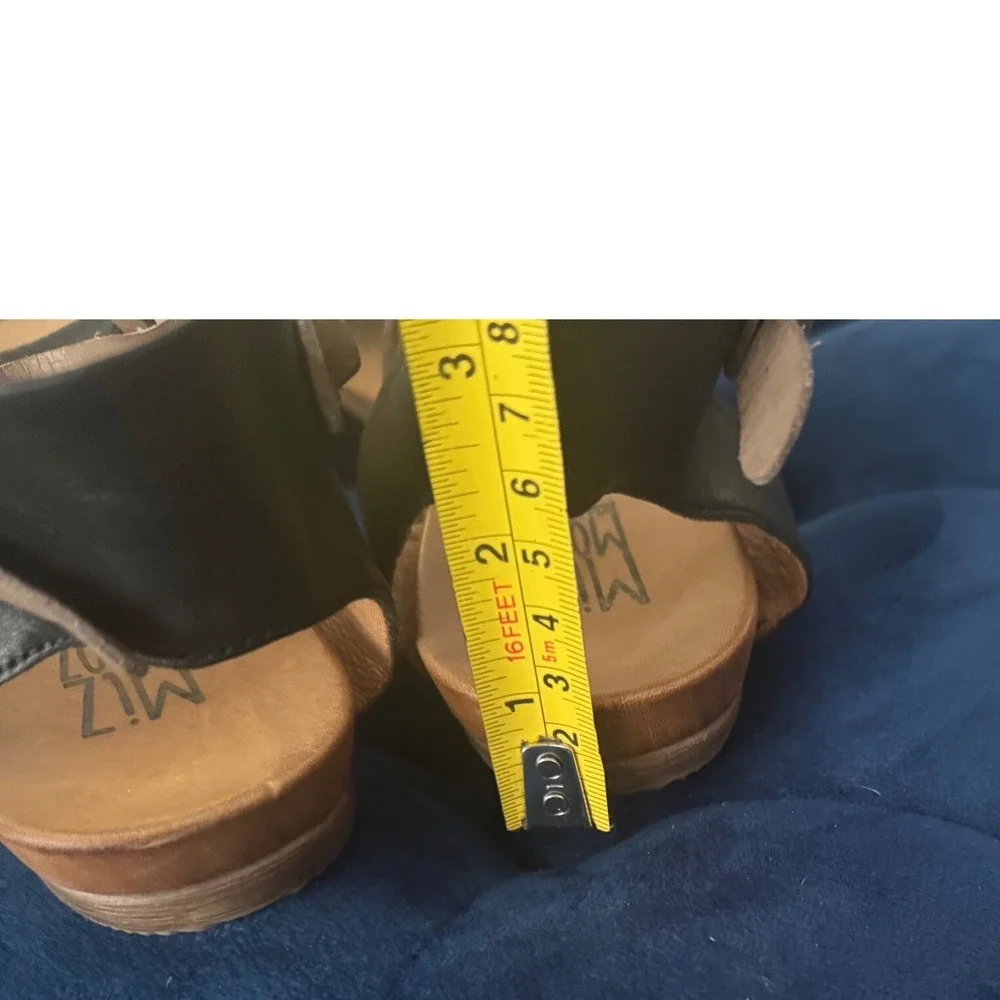 MIZ MOOZ NYC Leather Strappy Sandals Black Tan Women Size 39 8.5 Preloved - Picture 7 of 10